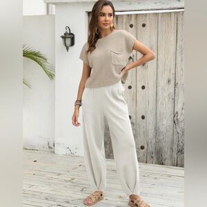 Elegant Tan Women's Two Piece Set